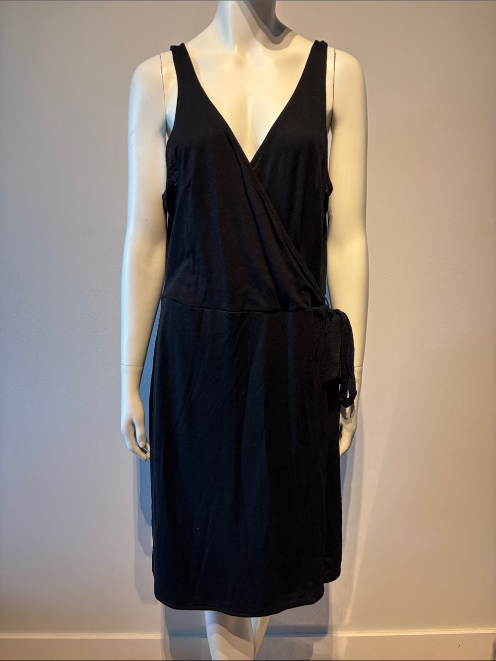 H&M Black Wrap-Front Sleeveless Dress
